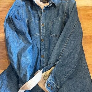 Vintage Woolrich Denim Chore Jacket Fleece Sherpa Lined Women’s Medium